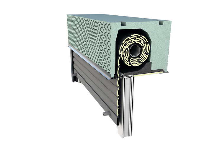 Durch passende Schalldämmleisten, die am Außenschenkel des Kastens angeordnet werden, sowie einem speziellen Schallschutzdeckel erreicht Roka-Top 2 PLUS Schalldämmwerte von bis zu R w  = 48 dB (Prüfwert) und damit die Schallschutzklasse 5.