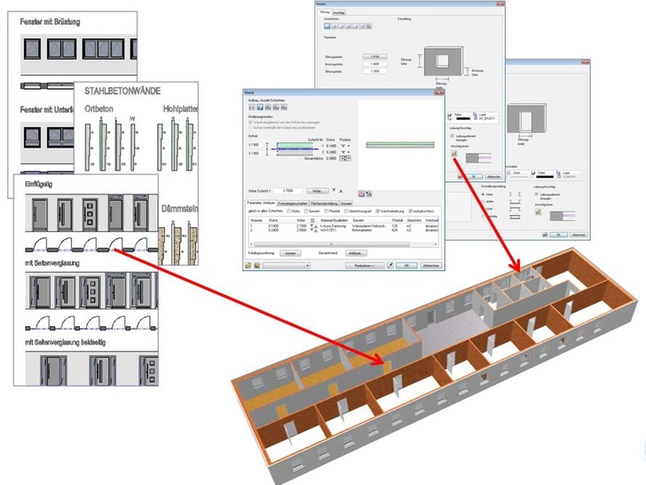 Im BIM-Modell enthaltene Bauteil-, Gebäude- und Raumdaten lassen sich übernehmen und digital beispielsweise für energetische Analysen und Optimierungen verwenden. - © EDV-Software-Service
