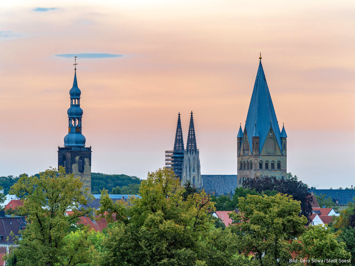 Blick auf das historische Zentrum einer Stadt mit einem ambitionierten Ziel: Soest will bis 2030 zur klimaneutralen Stadt werden.