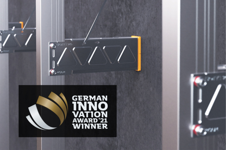 Das Crossfix Unterkonstruktionssystem aus Edelstahl für vorgehängte hinterlüftete Fassaden (VHF) von Ejot wurde jüngst mit dem German Innovation Award ausgezeichnet.