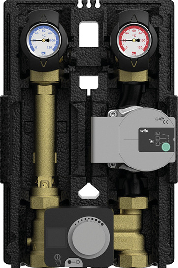 Der Heatbloc K33R regelt u. a. Fußbodenheizunge mit dem Abgleich diverser Temperaturen.
