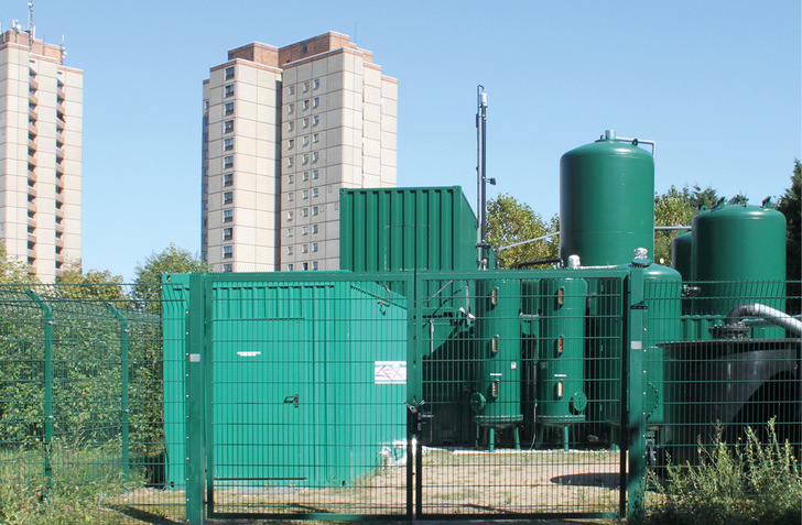 Grundwasser­reinigungsanlage im Ernst-Thälmann-Park in Berlin- Pankow