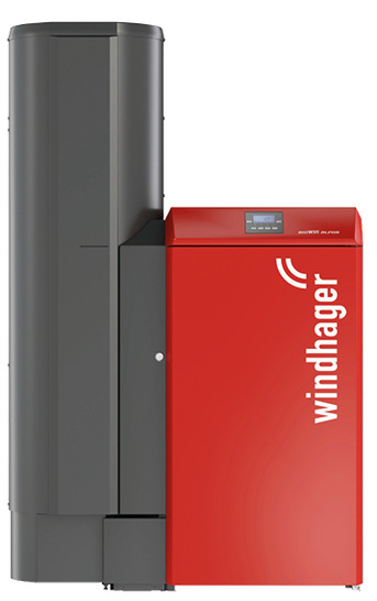 Als kostengünstige Einstiegsmodelle preist Windhager seine Biowin Alpha-Pelletskessel an.