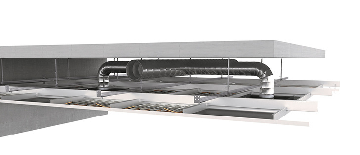 Der Luftauslass Breeze kann bei vortemperierter Zuluft einen Teil der Heiz- und Kühllast eines Raumes decken.