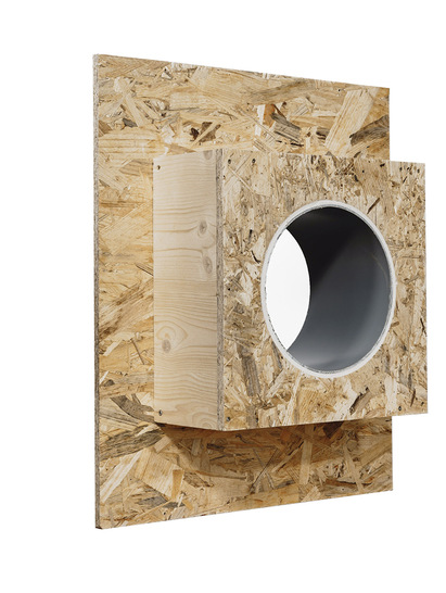 Durch seinen Aufbau fügt sich das Lüftungseinbausystem Woodplex harmonisch in einen Holzständerbau ein.