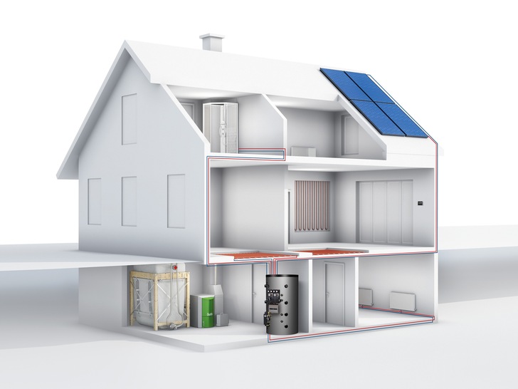 Wer mit Pellets und Sonne heizt, muss keine CO 2 -Abgabe zahlen.