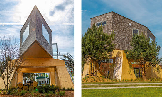 „The Rebel House“ – ein Tinyhaus für die Weltgartenausstellung in den Niederlanden– besticht durch seine Fassade aus dreieckigen Fliesen von Agrob-Buchtal. (Architekt: Cas van der Zanden; Künstlerin: Christine Jetten) . - © Bilder: agrob-buchtal.de / EuroParcs
