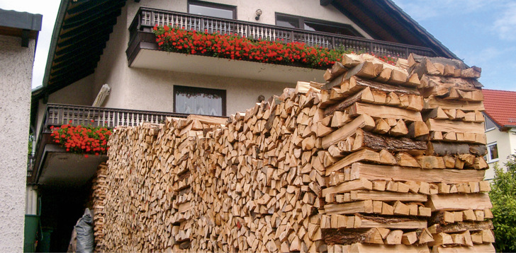 Wer viel „Holz vor der Hütten“ hat, braucht keine oder weniger Dämmung für seine CO 2 -Bilanz? Ein längst widerlegter Irrglaube. - © Bild: Energieinstitut Hessen
