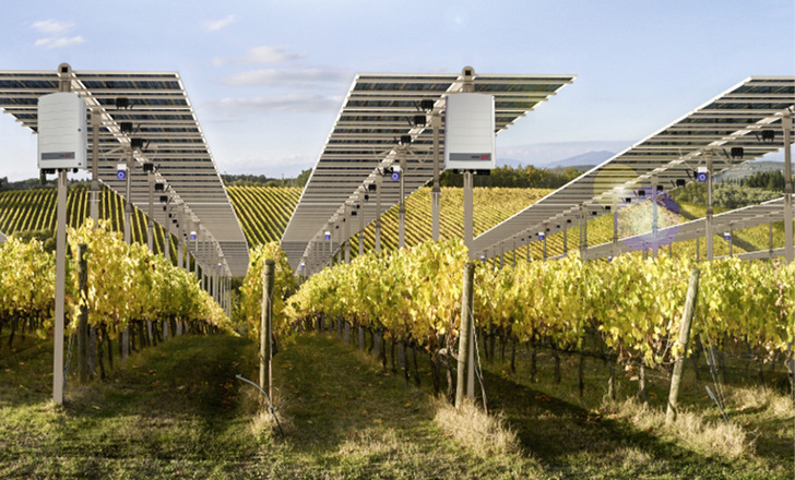 Das Tracker Control System richtet die Solarmodule von Agri-PV-Systemen je nach Jahreszeit und Wetterlage automatisch für einen idealen Einstrahlungswinkel aus. - © Bild: Solaredge
