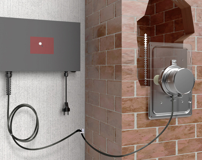 Den Feinstaubabscheider Airjekt 1 Ceramic aktiviert ein integrierter Temperaturfühler, wenn er die Einschalttemperatur erreicht. Seine maximale Betriebstemperatur beträgt 400 °C.