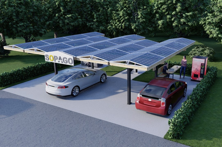 Solarexperte erwartet durch Gesetzesänderung doppelt so hohe Erlöse für Betreiber photovoltaischer E-Ladeinfrastruktur. - © Sopago
