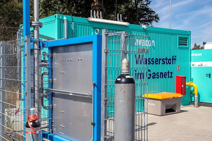 Mit der Anlage in Schopsdorf in Sachsen-Anhalt wurden 20 Prozent Wasserstoff in das Gasnetz eingespeist - © DVGW/Norbert Perner
