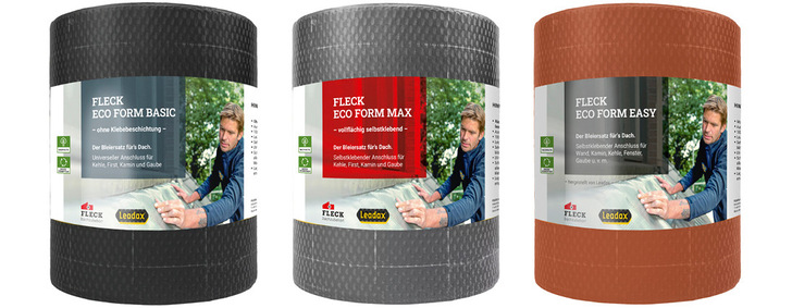 Fleck bietet mit den von Leadax hergestellten Eco Form-Bahnen neuartige Produkte, die Walzblei am Bau ersetzen, leichter zu verarbeiten sind und dabei die Umwelt schonen.
