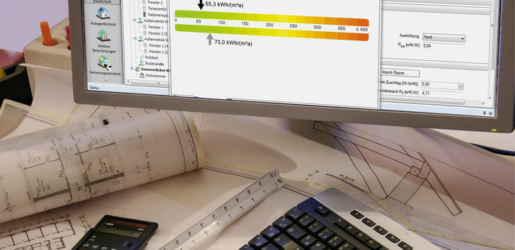 ﻿Mit GEG-Software lassen sich unter anderem Energieausweise erstellen und Gebäudedaten erfassen.