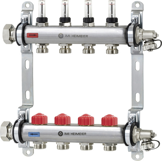 Die maximale Betriebstemperatur des Heizkreisverteilers Dynacon 150 liegt bei 70 °C, die minimale bei 2 °C.