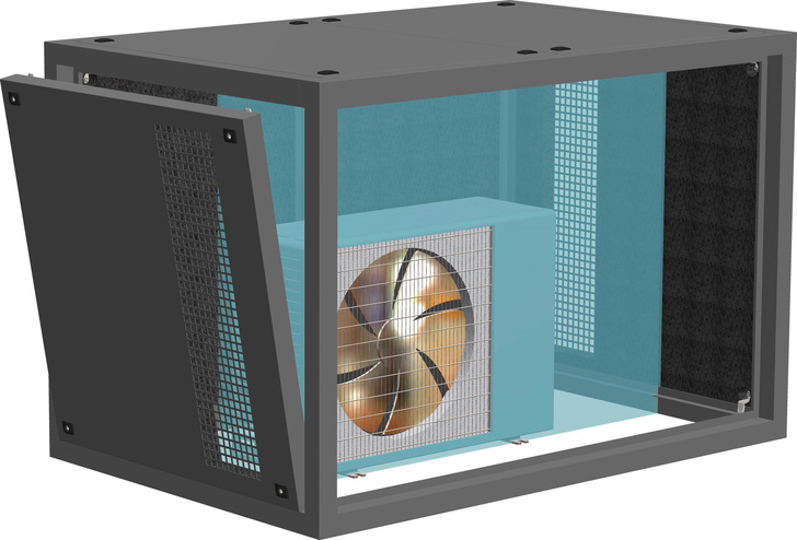 Auf Wunsch werden die Schallhauben Silent Mode in RAL-Farbtönen pulverbeschichtet.