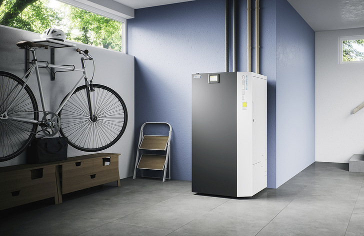 Für den kompakten Pelletskessel Peleo Bluetech braucht es nicht viel Platz.