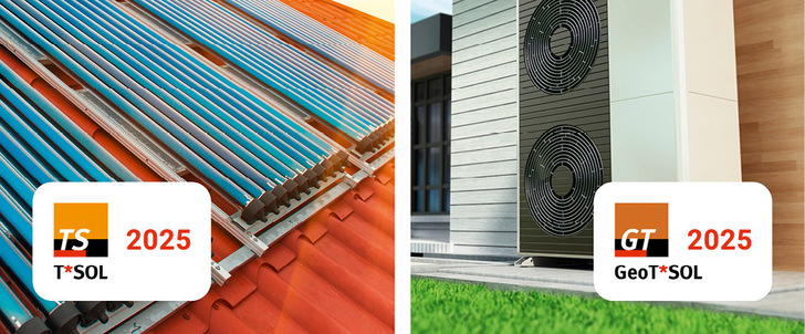 Die Softwarepakete Geo-T-Sol und T-Sol helfen bei der Planung von Wärmepumpen und Solarthermieanlagen.