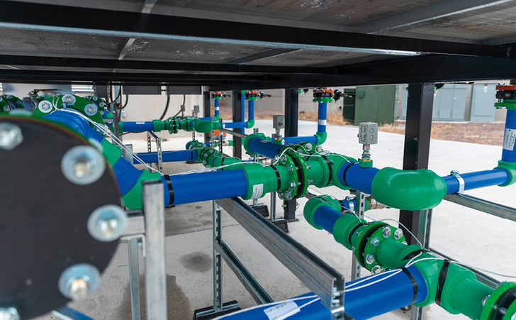 Aquatherm blue kommt im Hyperscale-Rechenzentrum Novva in Salt Lake City zum Einsatz.