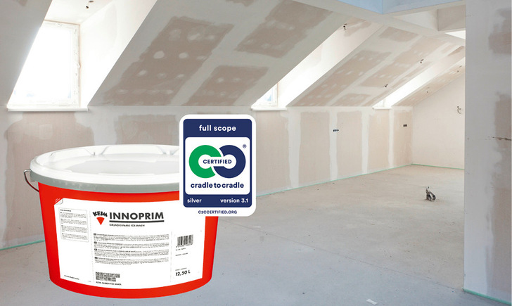 Keim Innoprim ist eine weiß pigmentierte Grundierfarbe auf Sol-Silikatbasis für nachfolgende Schlussanstriche mit allen Innenfarben des Herstellers.