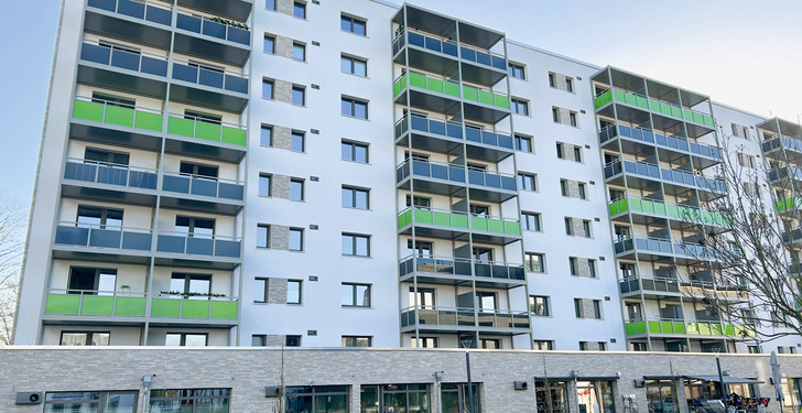 1  In Leverkusen-Rheindorf wurden die Wohnungen des Wohnhauses KP812 während der Komplettsanierung mit Lüftungstechnik ausgestattet.