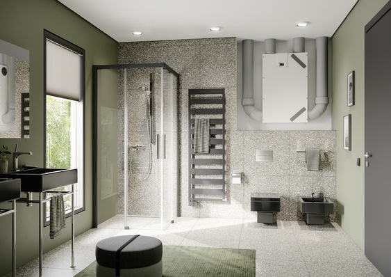 Mit den Lüftungsgeräten x-well F130 und x-well F150 lässt sich eine zentrale Wohnraumlüftung mit Wärmerückgewinnung einfach nachrüsten.