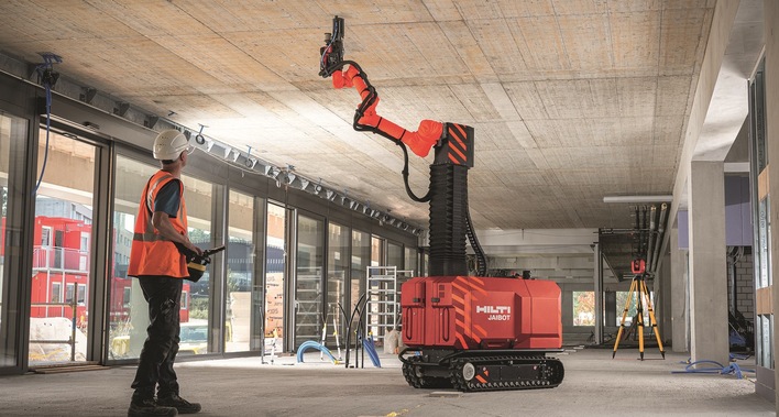 Hilti: Der Baustellenroboter Jaibot ist insbesondere für HLK- und Elektrotechnik-Installationen geeignet.