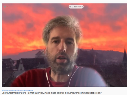 Tübingen Oberbürgermeister Boris Palmer beschrieb im Fachforum, wie seine Stadt bis 2030 klimaneutral werden will.