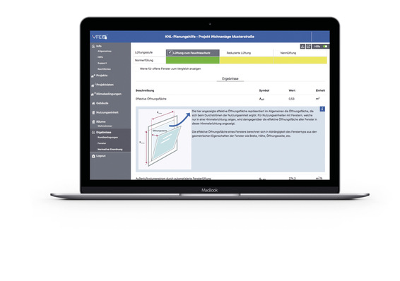 Mit der KNL-Planungshilfe lassen sich Lüftungskonzepte für die natürliche Belüftung planen.