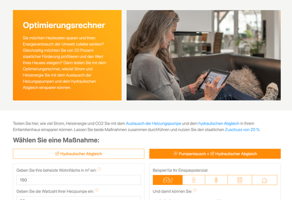 Der Optimierungsrechner zeigt,  welche Einsparungen möglich sind.