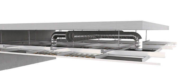 Der Luftauslass Breeze kann bei vortemperierter Zuluft einen Teil der Heiz- und Kühllast eines Raumes decken.