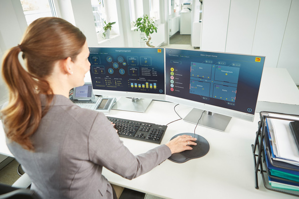 Smartes Energiemanagement: Strombedarf, - verbrauch und Strombezug aus dem Netz und den eigenen Erzeugern, wie etwa Photovoltaikanlagen, werden genau überwacht.