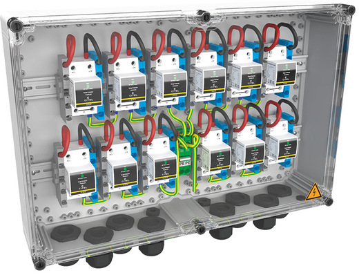In den Generatoranschlusskästen GAK-12-XS ist ein Überspannungsschutz integriert.