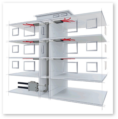 Die Flat Boxen versorgen jede Wohneinheit mit der richtigen Menge an frischer Luft.
