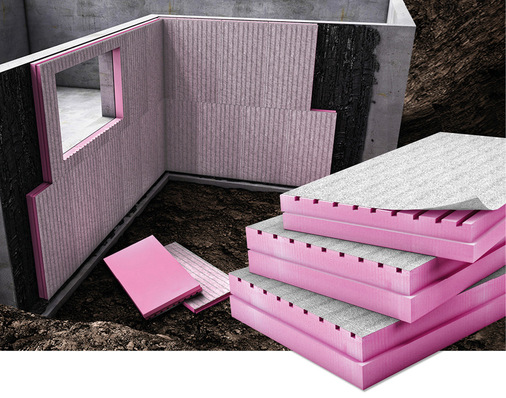 Längsrillen sowie ein aufkaschiertes Vlies machen den Unterschied und schützen Keller vor eindringender Feuchtigkeit.