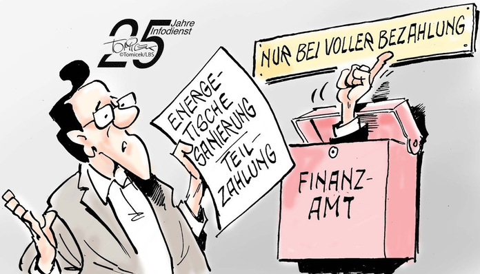 Eine energetische Modernisierung muss bis zur letzten Rate abbezahlt sein, bevor die Auftraggebenden in den Genuss der Steuerermäßigung kommen können.