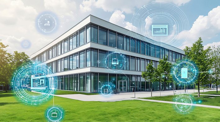 Die Systeme der Gebäudeautomation sorgen für einen optimierten, energieeffizienten Betrieb.