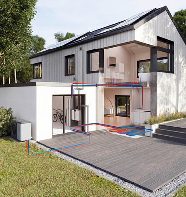Die intelligente Nutzung von selbst erzeugtem Solarstrom mit einem Energiemanagementsystem verbessert die Wirtschaftlichkeit einer Wärmepumpe.