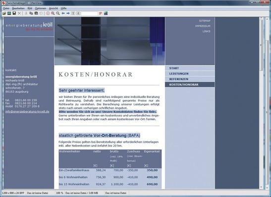Was kostet mich die Beratung? Preis-/Honorartabellen schaffen Transparenz (Energieberatung Kröll)