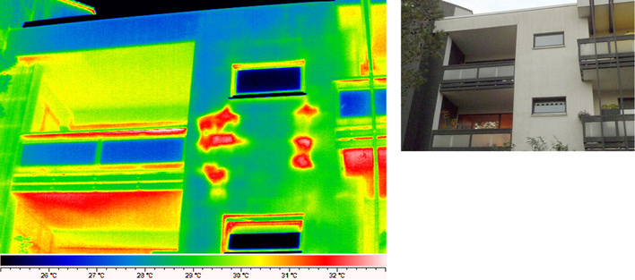 



1
 Die Sonne bringt es an den Tag: Feucht gewordene WDVS-Fassadendämmung lässt sich auch im Sommer thermografisch lokalisieren. 
