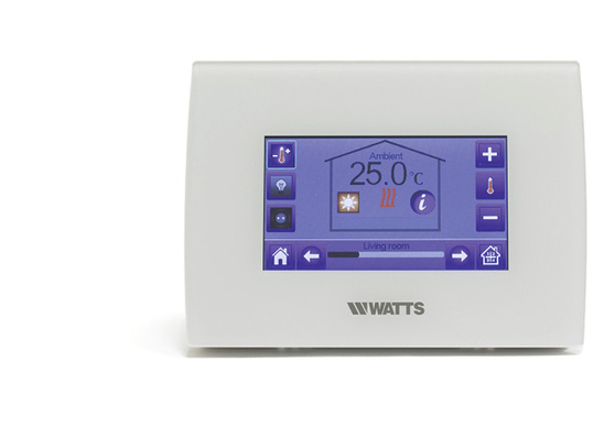 



Die zentrale Steuerungseinheit ermöglicht den Zugriff auf alle elektronischen Raumregler und Heizkörperthermostate des Herstellers. Über Adapter können weitere elektrische Geräte mitgesteuert werden, z. B. die Beleuchtung und alle über die Steckdose verbundenen Geräte.
