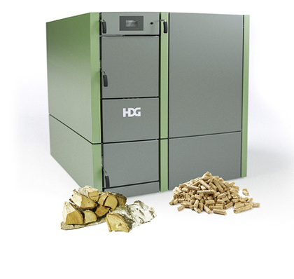 
Der Kombikessel für Wohngebäude und landwirtschaftliche Betriebe wird in fünf Leistungsgrößen zwischen 20/15 und 50/25,9 kW (Nennwärmeleistung Scheitholzkessel/Pelletkessel) angeboten. 



