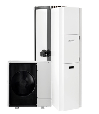 



Die weitgehend vorkonfektionierte Inneneinheit beinhaltet einen 
365-Liter-Puffe
rspeicher mit Pumpen-Anbausatz. 
