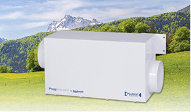 



Das 600 × 280 × 205 mm messende PluggVoxx pure lässt sich auch nachträglich in die Zuluftleitungen bestehender Lüftungssysteme integrieren.
